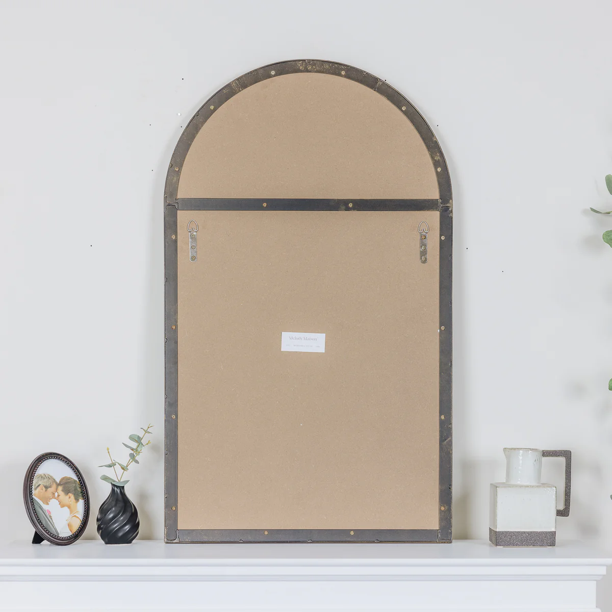 Large Framed Gold Arched Mirror 100cm x 60cm - Image 4