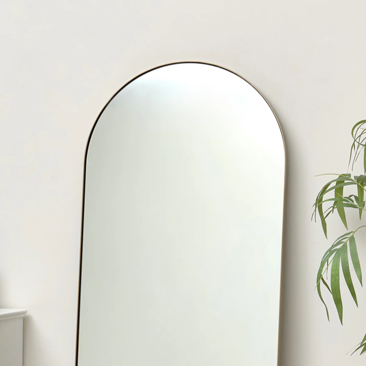Large Gold Arched Leaner Mirror 150cm x 60cm - Image 5