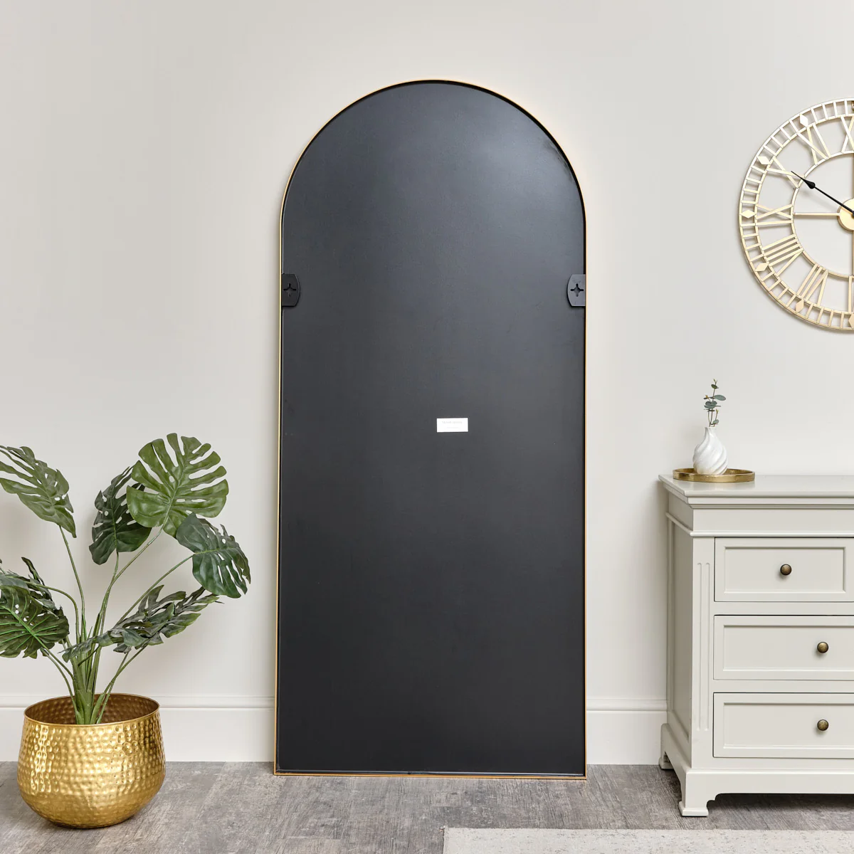 Large Antique Gold Arched Wall / Leaner Mirror - 180cm x 80cm - Image 5