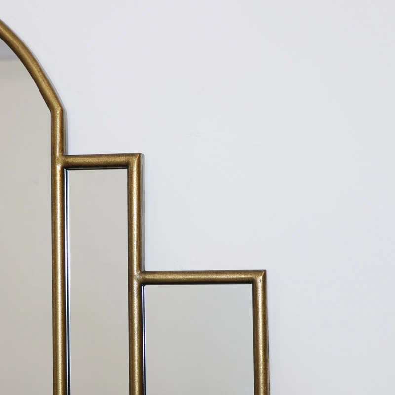 Large Gold Art Deco Arch Fan Mirror 80cm x 65cm - Image 3