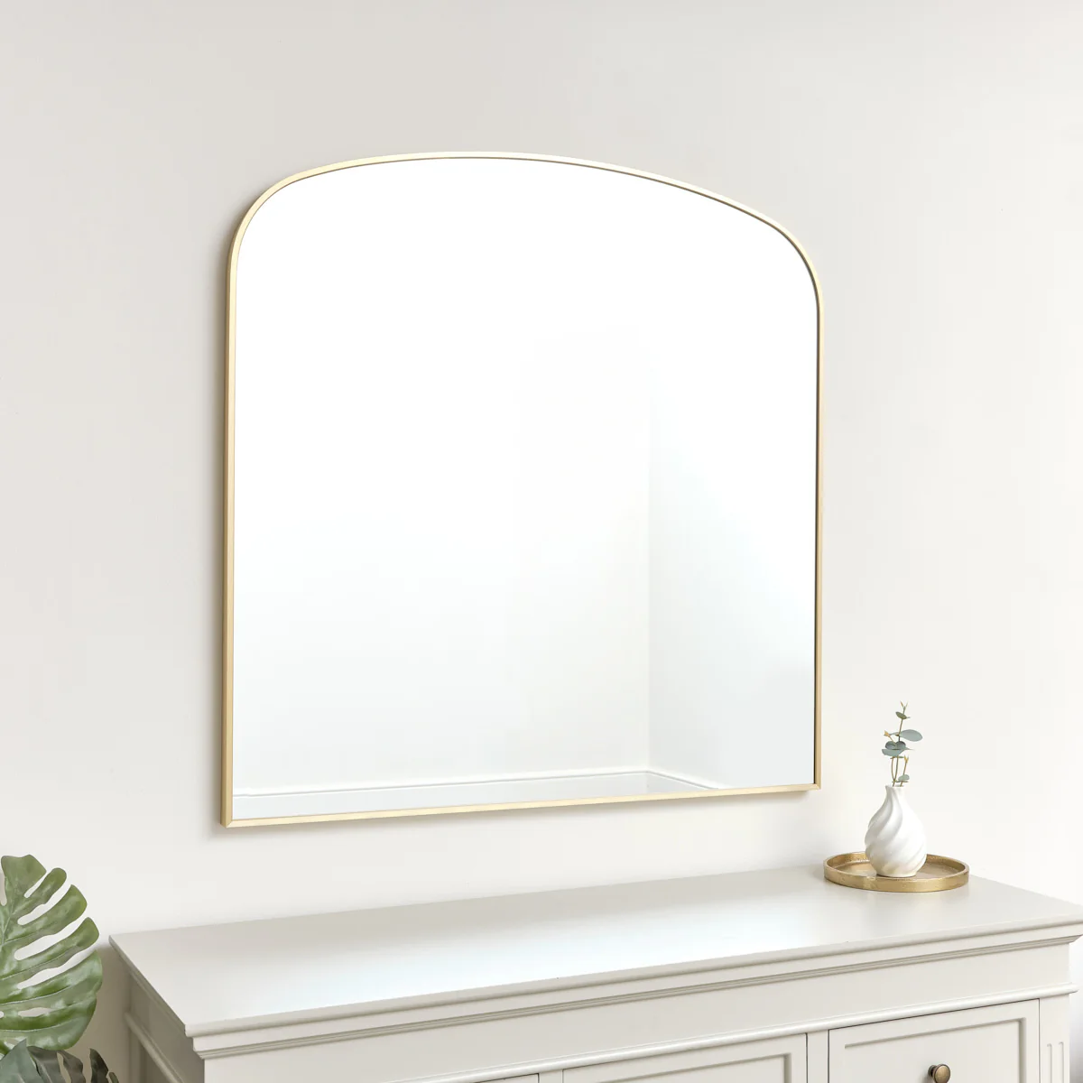 Large Gold Framed Arched Wall Mirror 92cm x 91cm - Image 3