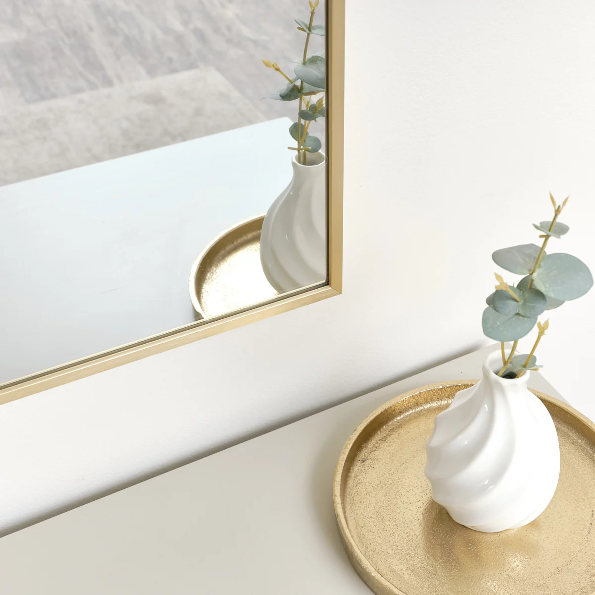 Large Gold Framed Arched Wall Mirror 92cm x 91cm - Image 5