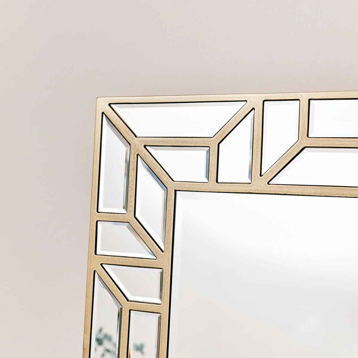 Large Gold Geometric Framed Mirror 70cm x 150cm - Image 3