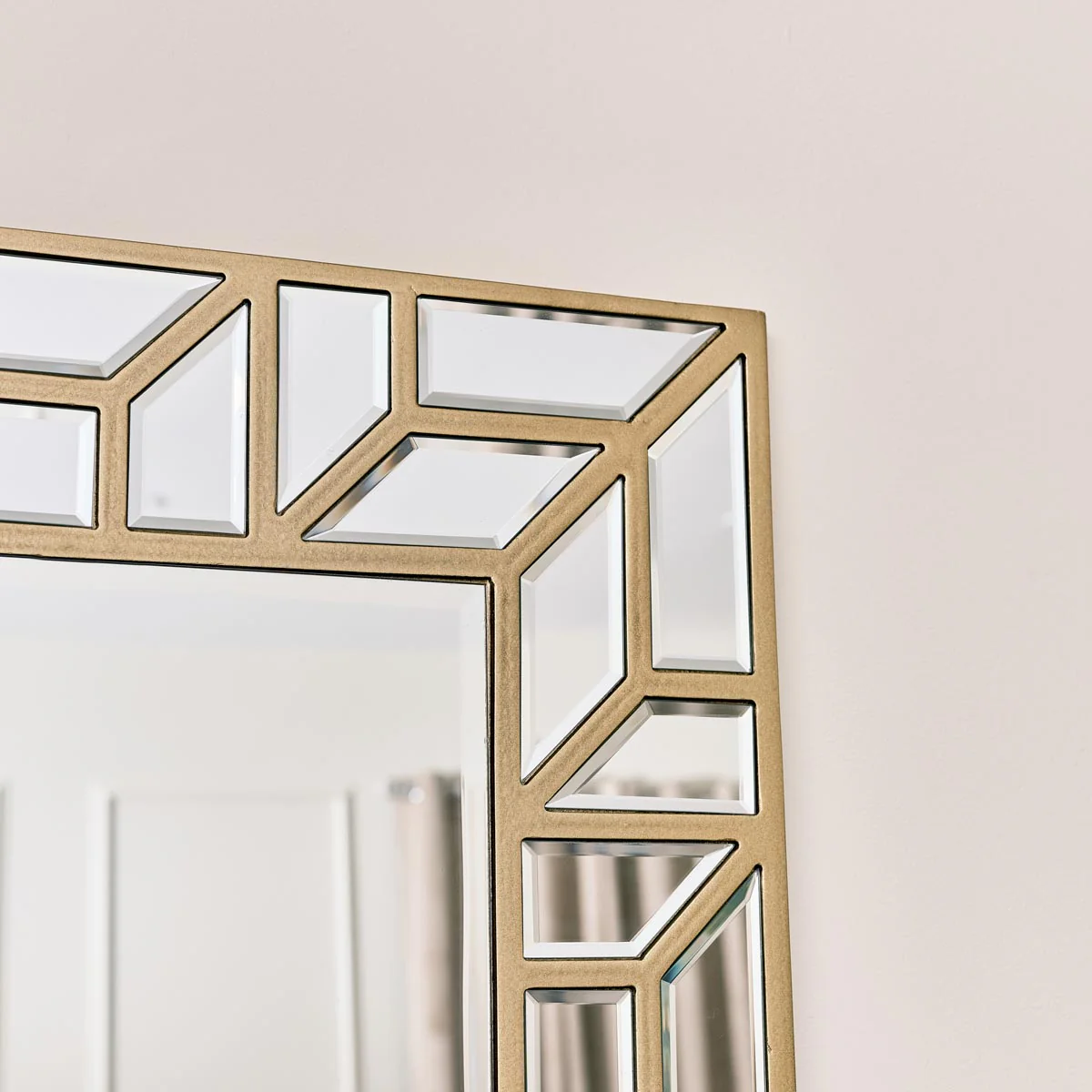 Large Gold Geometric Framed Mirror 70cm x 150cm - Image 4