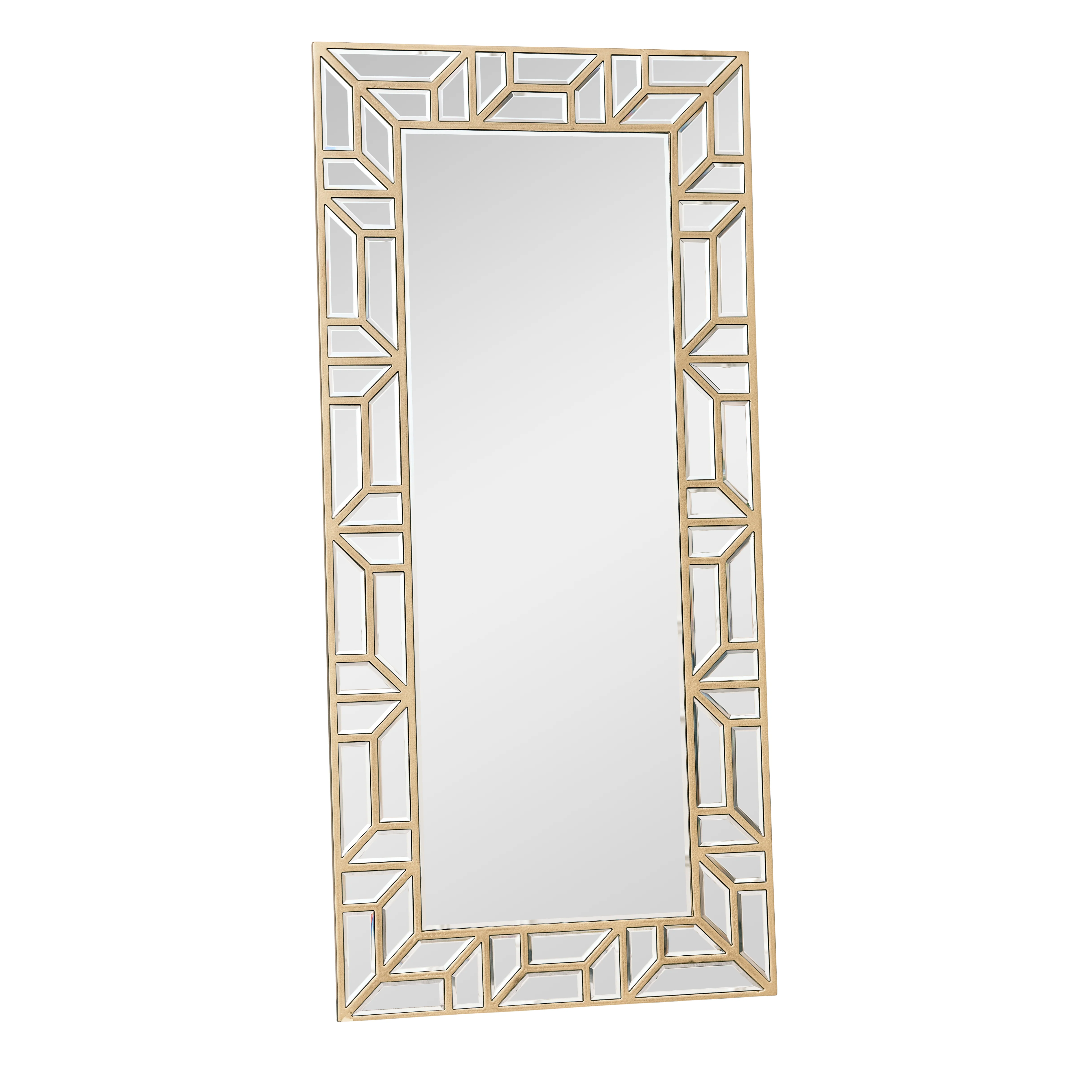 Large Gold Geometric Framed Mirror 70cm x 150cm - Image 8