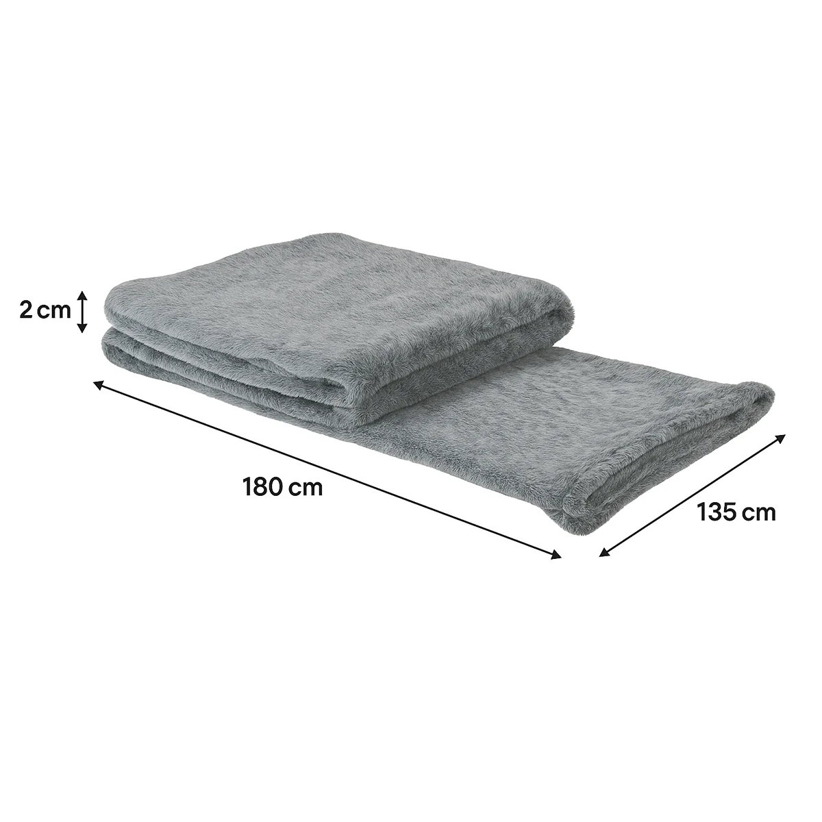 Large Light Grey Faux Fur Throw - 180cm x 135cm - Image 5