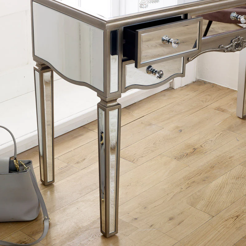 Large Mirrored Dressing Table, Mirror & Stool Set - Tiffany Range - Image 5