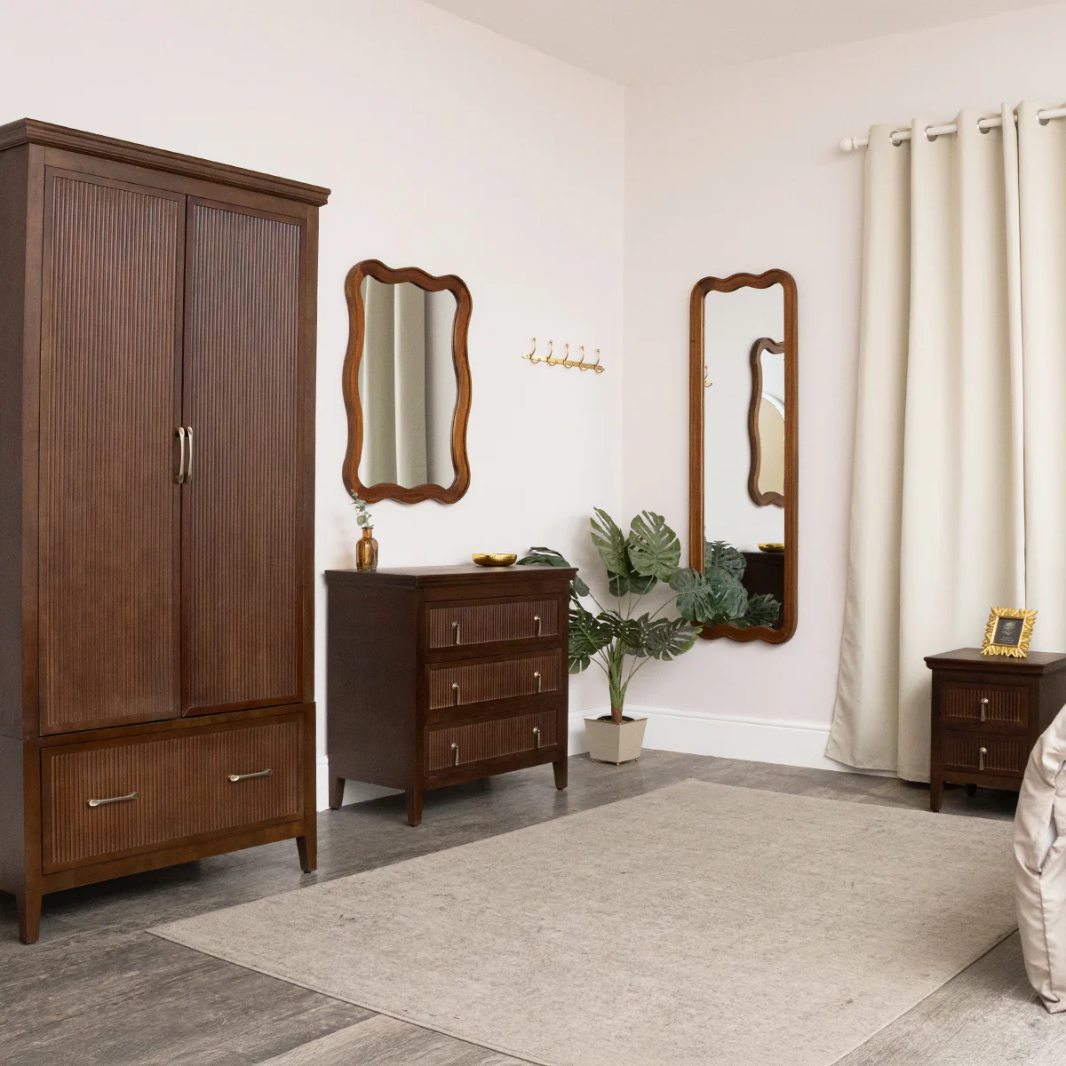 Large Natural Wood Wavy Edge Wall Mounted Mirror - 60cm x 80cm - Image 10