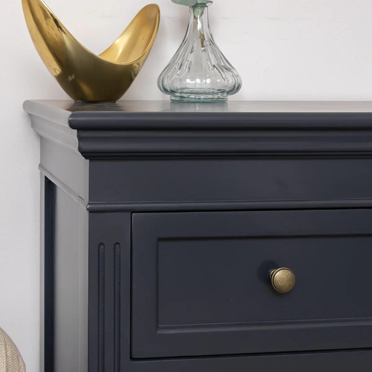 Large Navy Black Wooden Sideboard Cabinet - Daventry Navy Black Range - Image 3