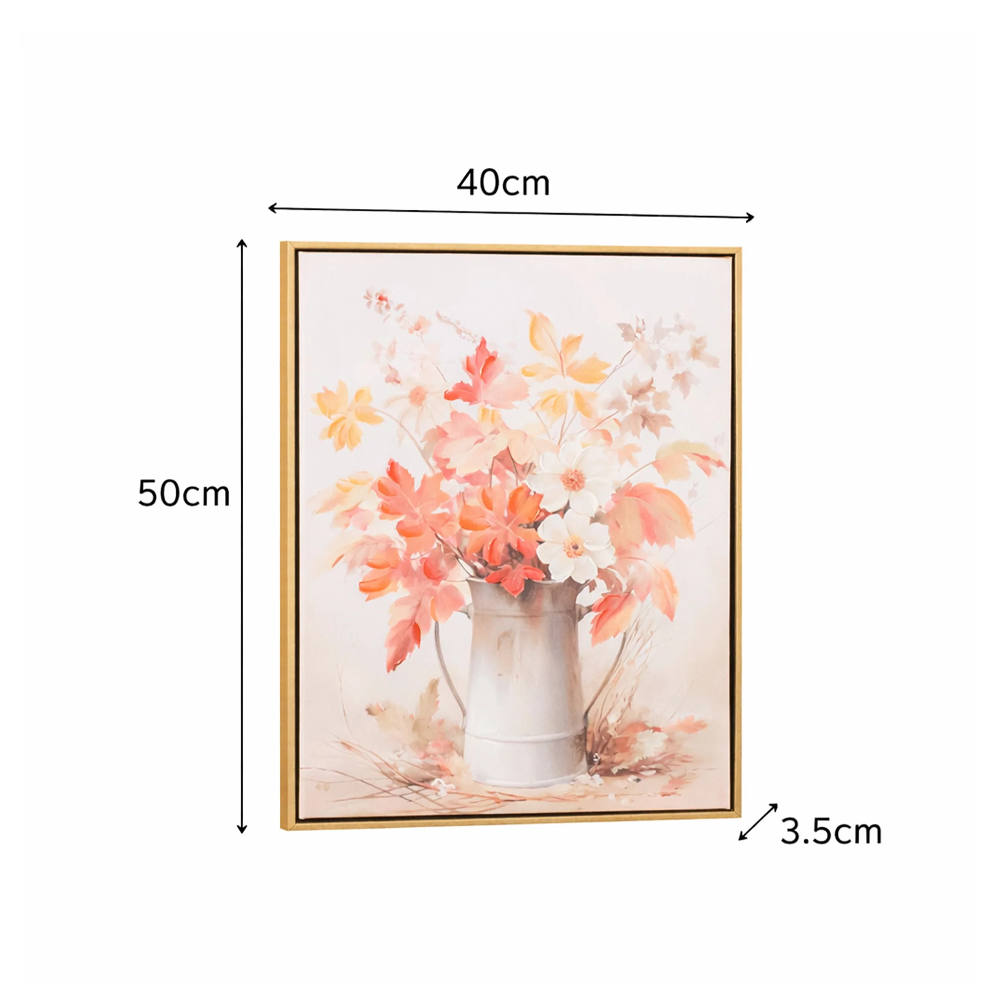 Large Orange Floral Autumn Framed Wall Print - 50cm x 40cm - Image 5