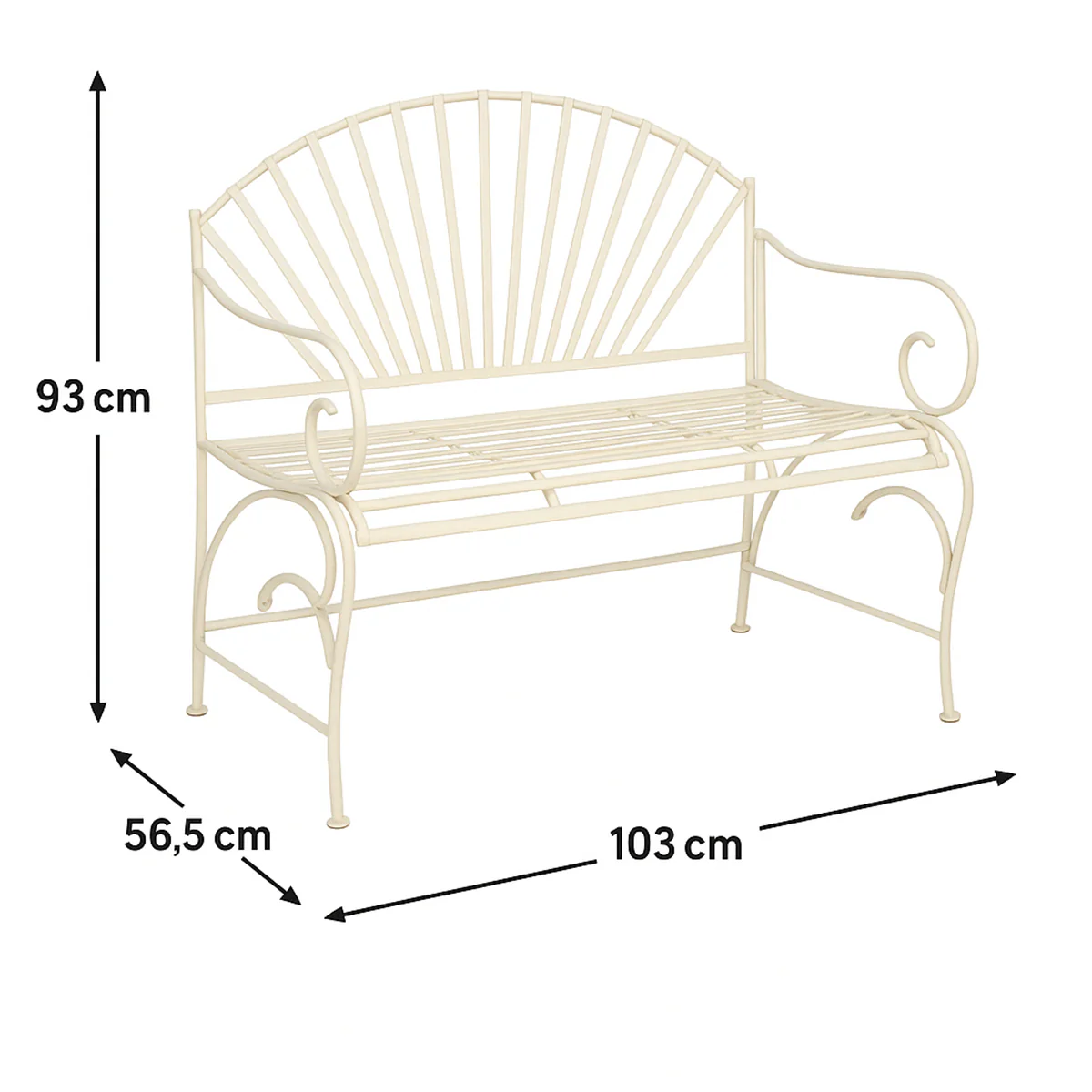 Large Ornate Pink Metal Garden Bench 103cm - Image 7