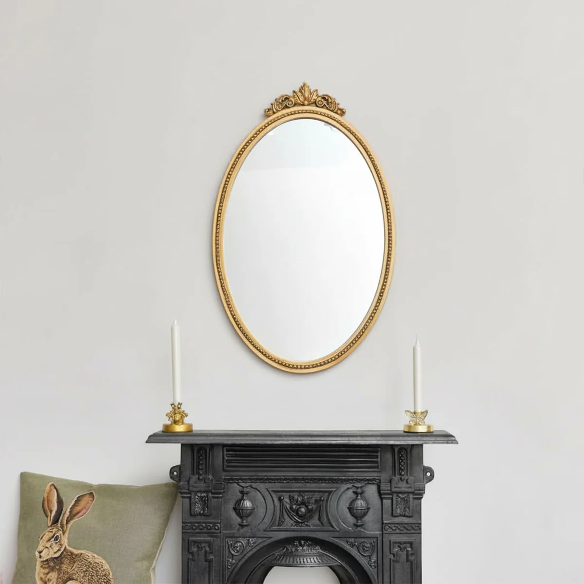 Large Oval Ornate Edge Gold Mirror 80cm x 50cm - Image 5