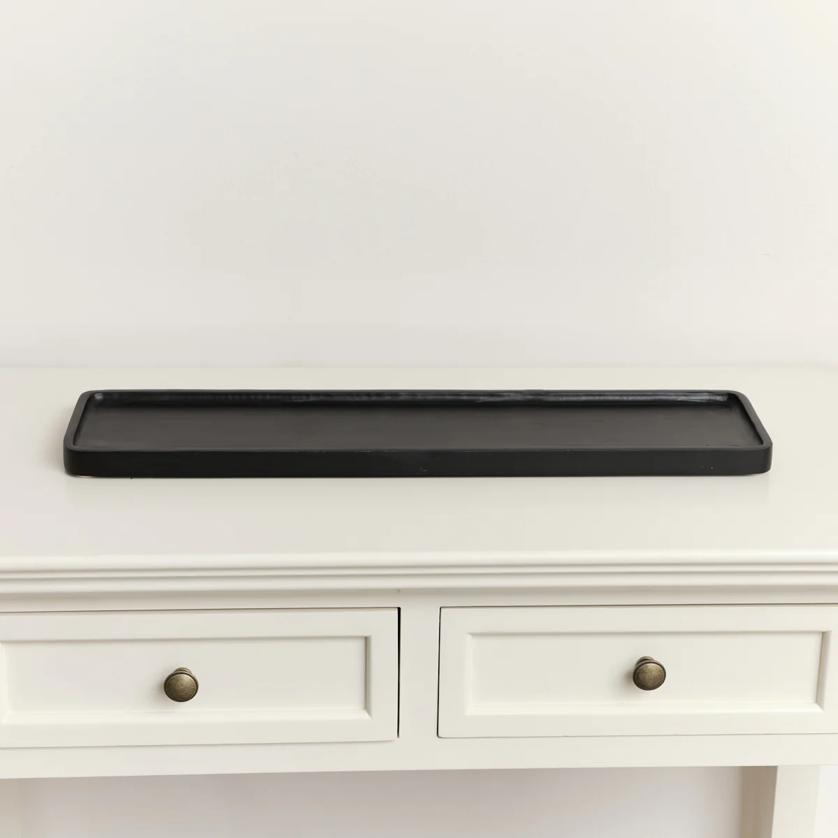 Large Rectangular Black Wood Decorative Tray - 58cm - Image 3
