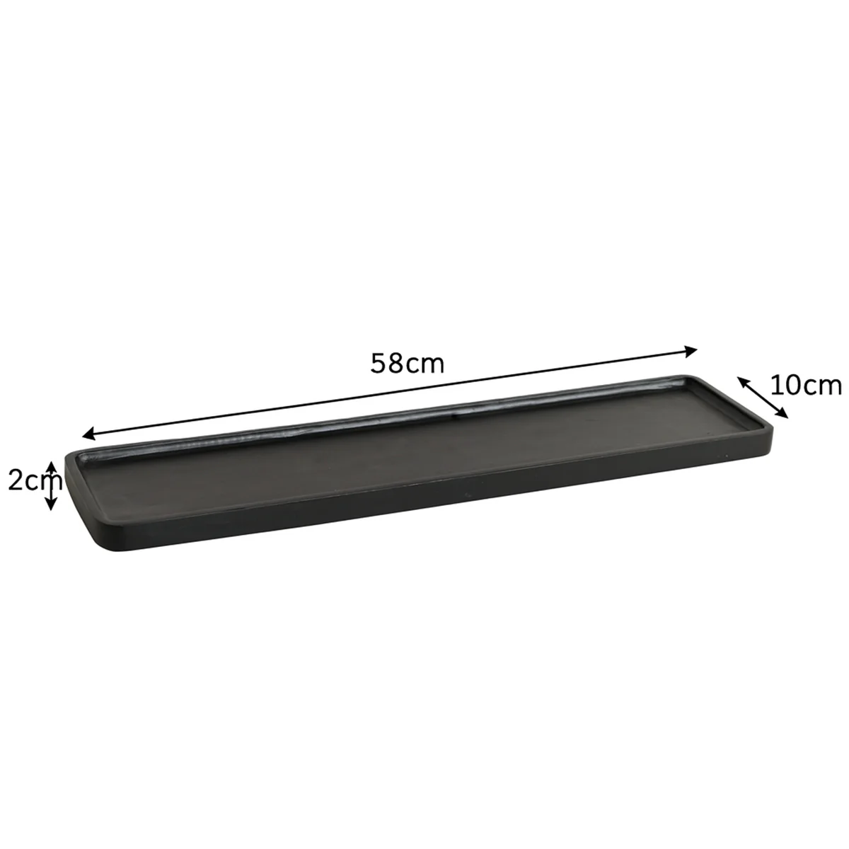 Large Rectangular Black Wood Decorative Tray - 58cm - Image 5