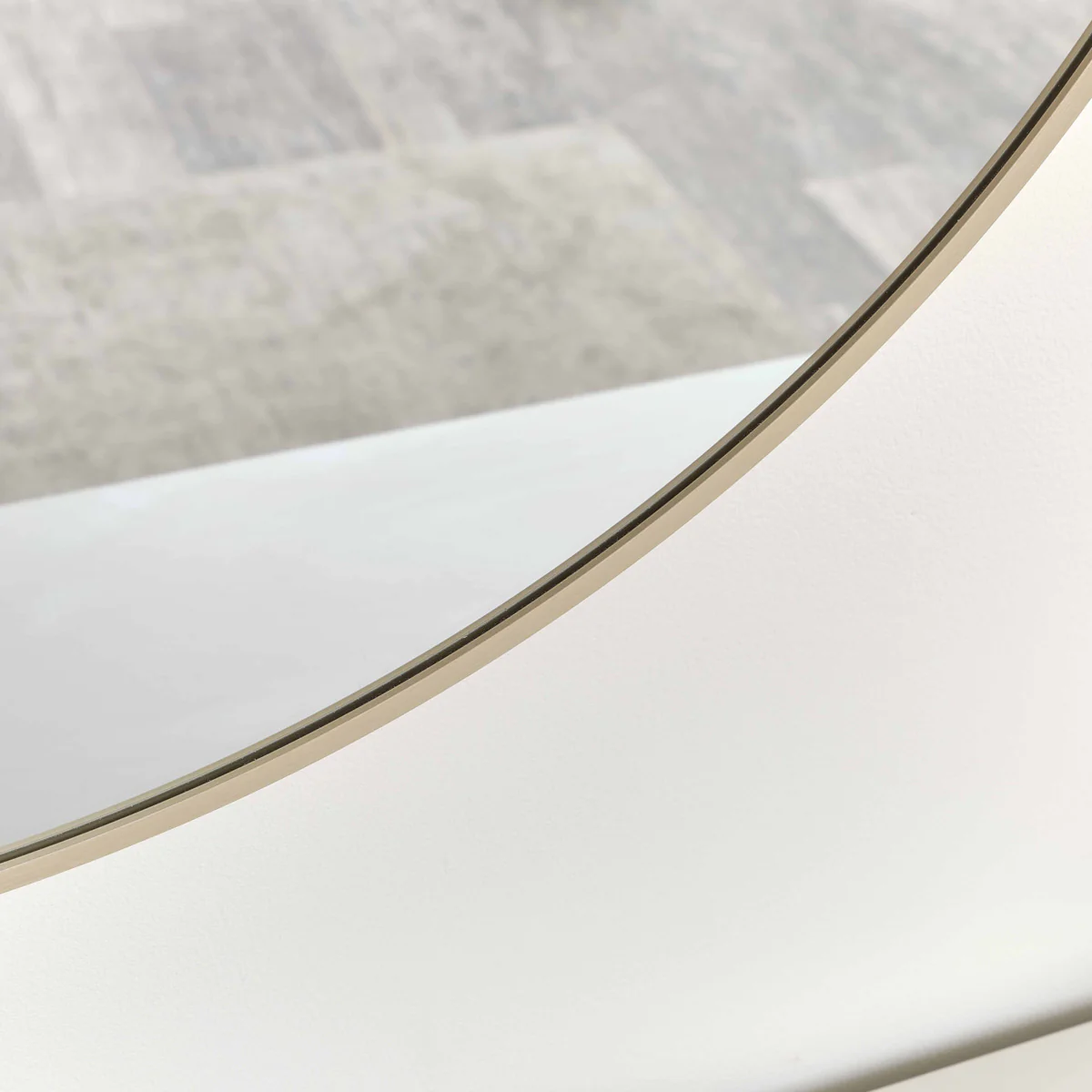 Large Round Champagne Wall Mirror - 80cm x 80cm - Image 4