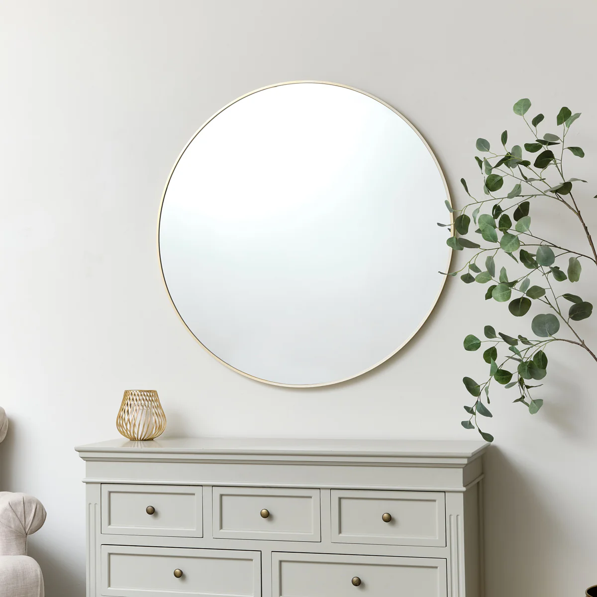 Large Round Gold Mirror 100cm x 100cm - Image 6