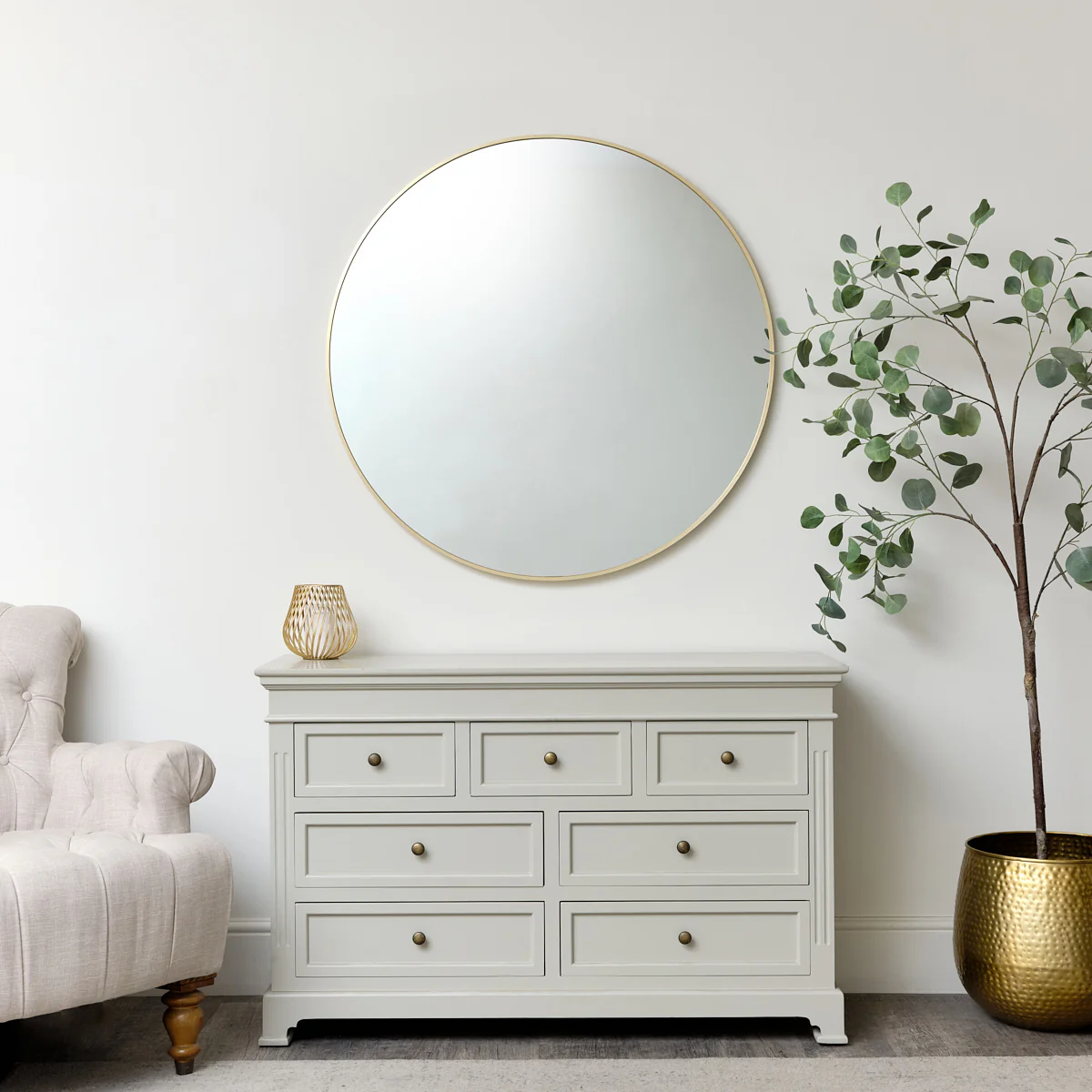 Large Round Gold Mirror 100cm x 100cm - Image 7