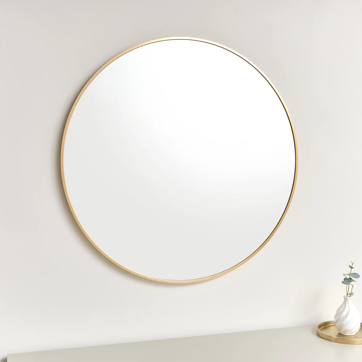 Large Round Antique Gold Wall Mirror - 80cm x 80cm - Image 3