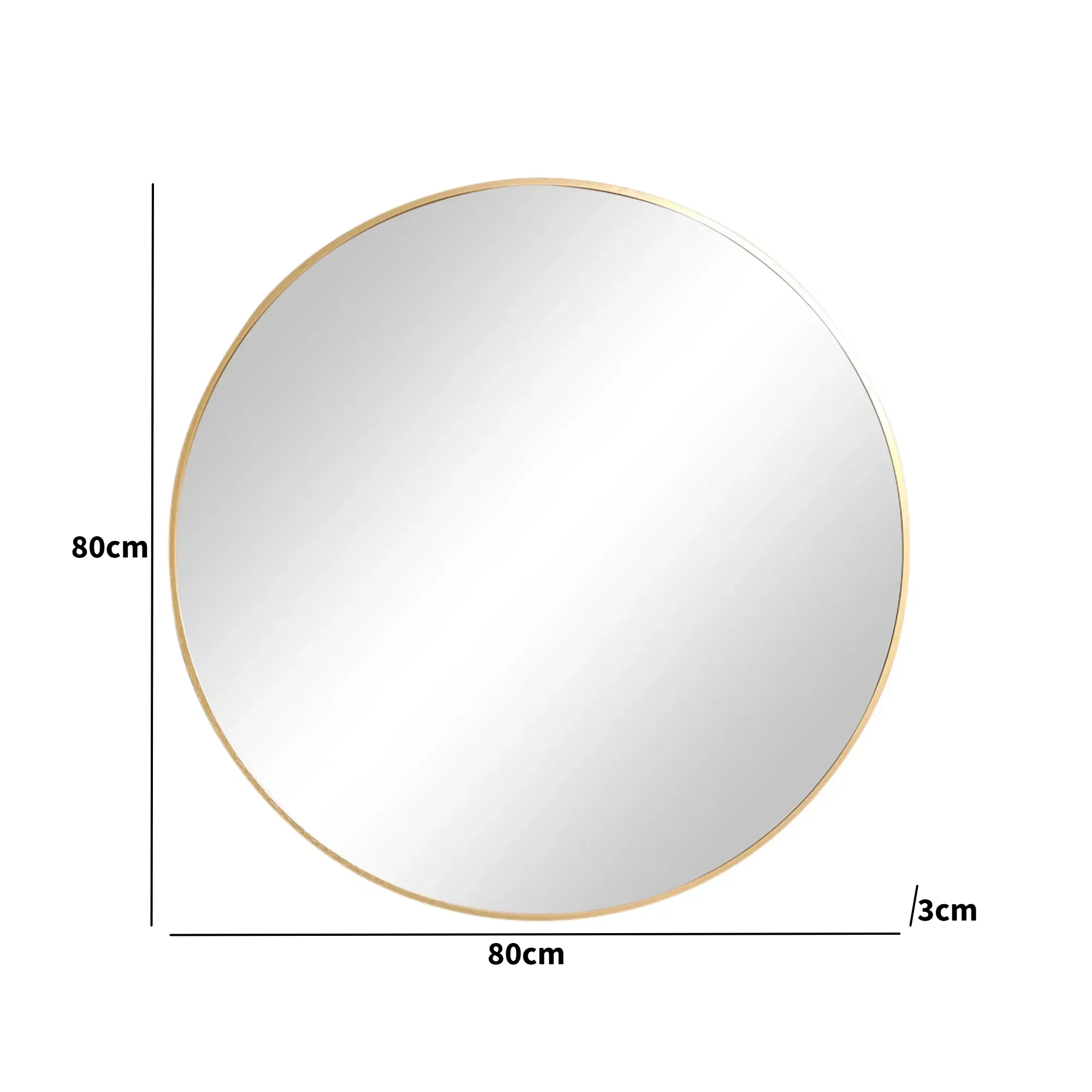Large Round Antique Gold Wall Mirror - 80cm x 80cm - Image 7