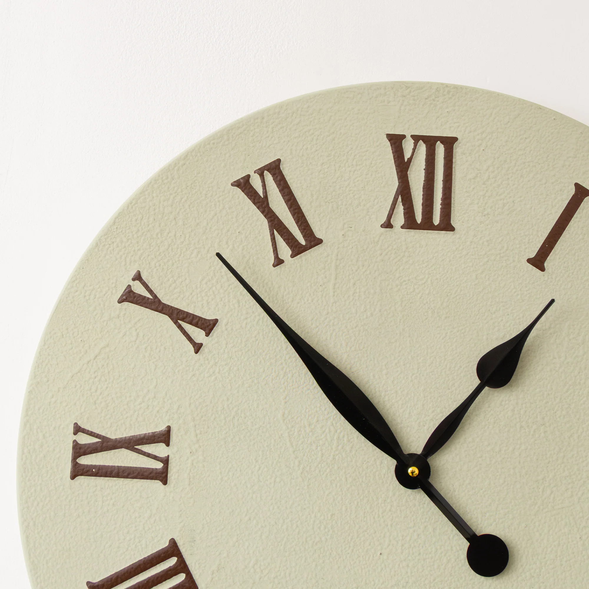 Large Metal Sage Green & Black Detailed Wall Clock - 60cm x 60cm - Image 2