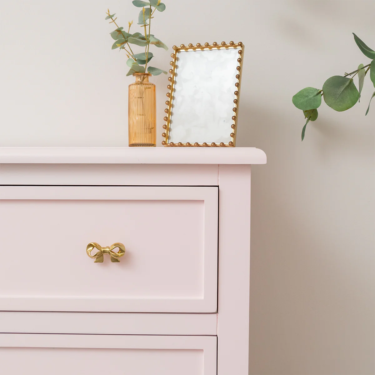 Large Scalloped 3 Drawer Chest of Drawers - Staunton Pink Range - Image 4