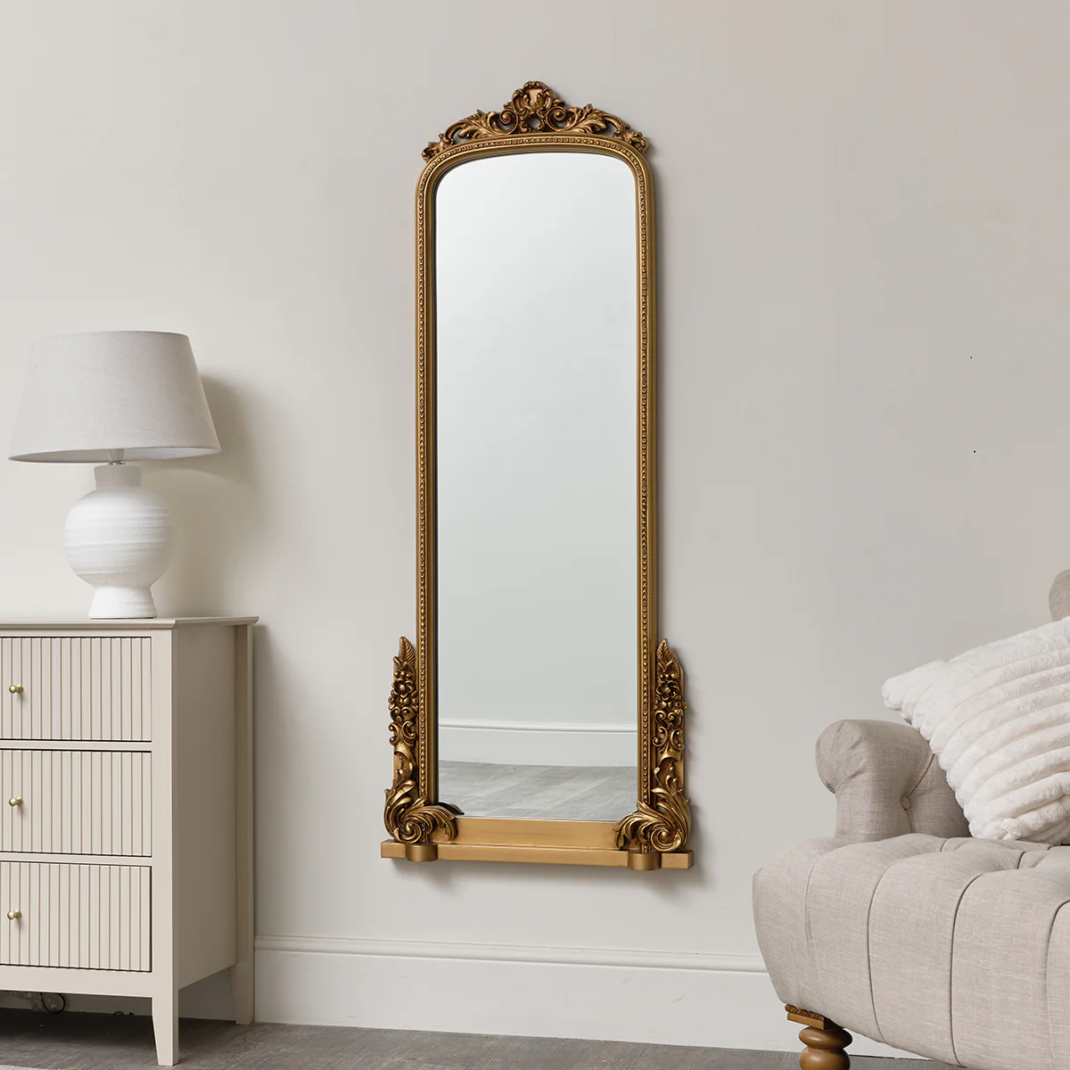 Large Tall Arch Antique Gold Ornate Mirror - 150cm x 60cm - Image 3