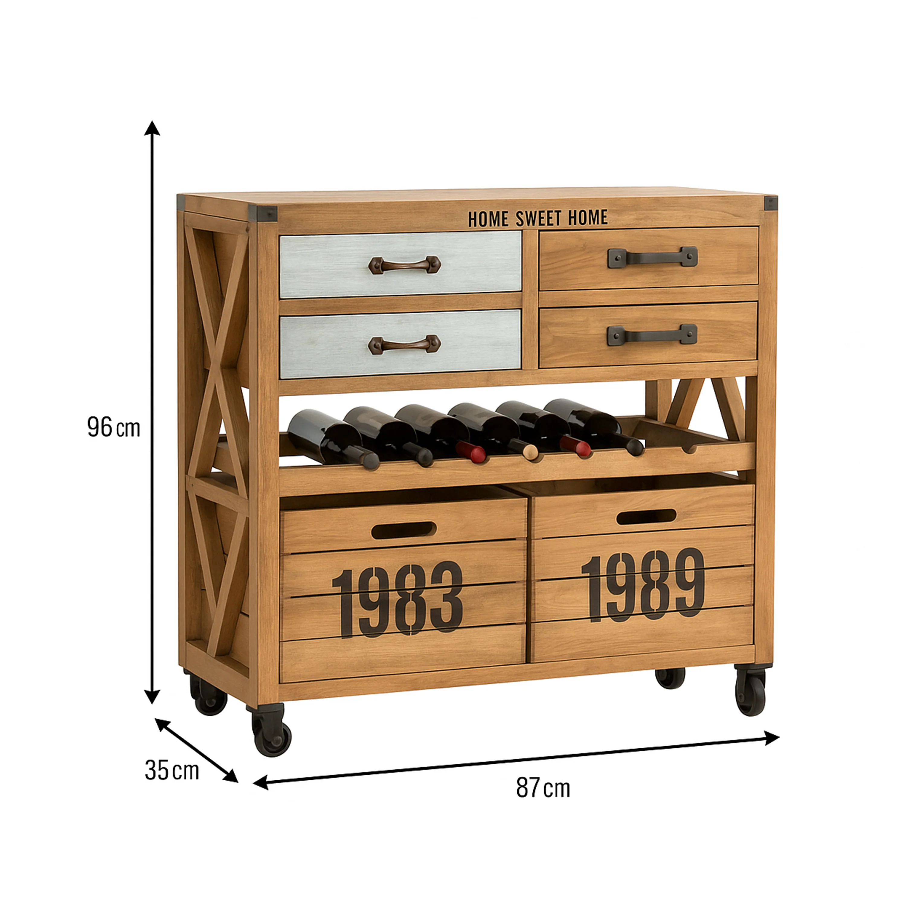 Large Vintage Wooden & Silver Wine Cabinet - Image 11