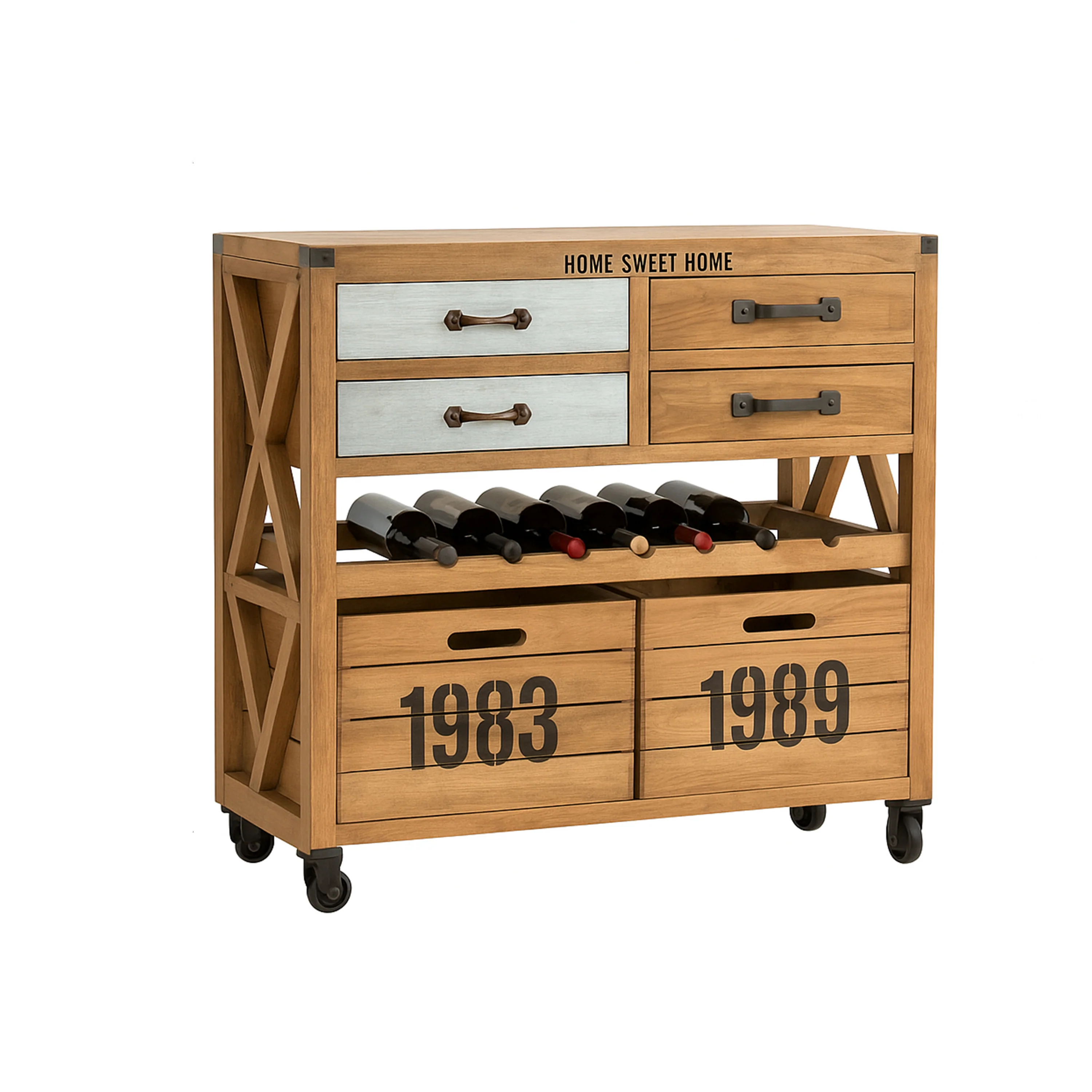 Large Vintage Wooden & Silver Wine Cabinet - Image 12