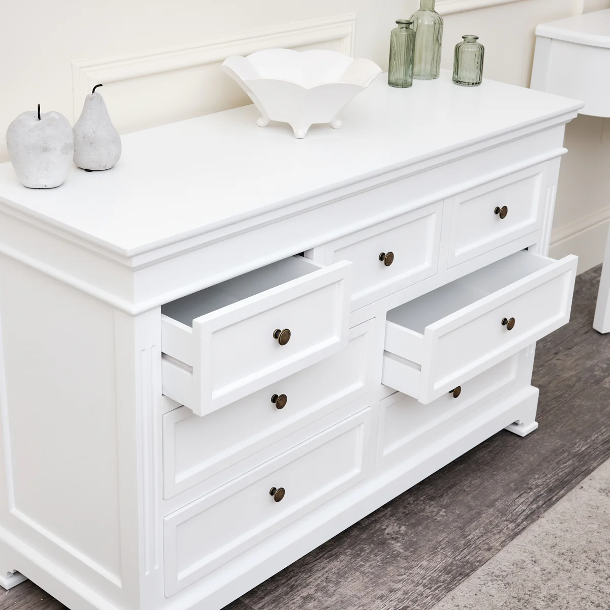 Large White 7 Drawer Chest of Drawers - Daventry White Range - Image 3