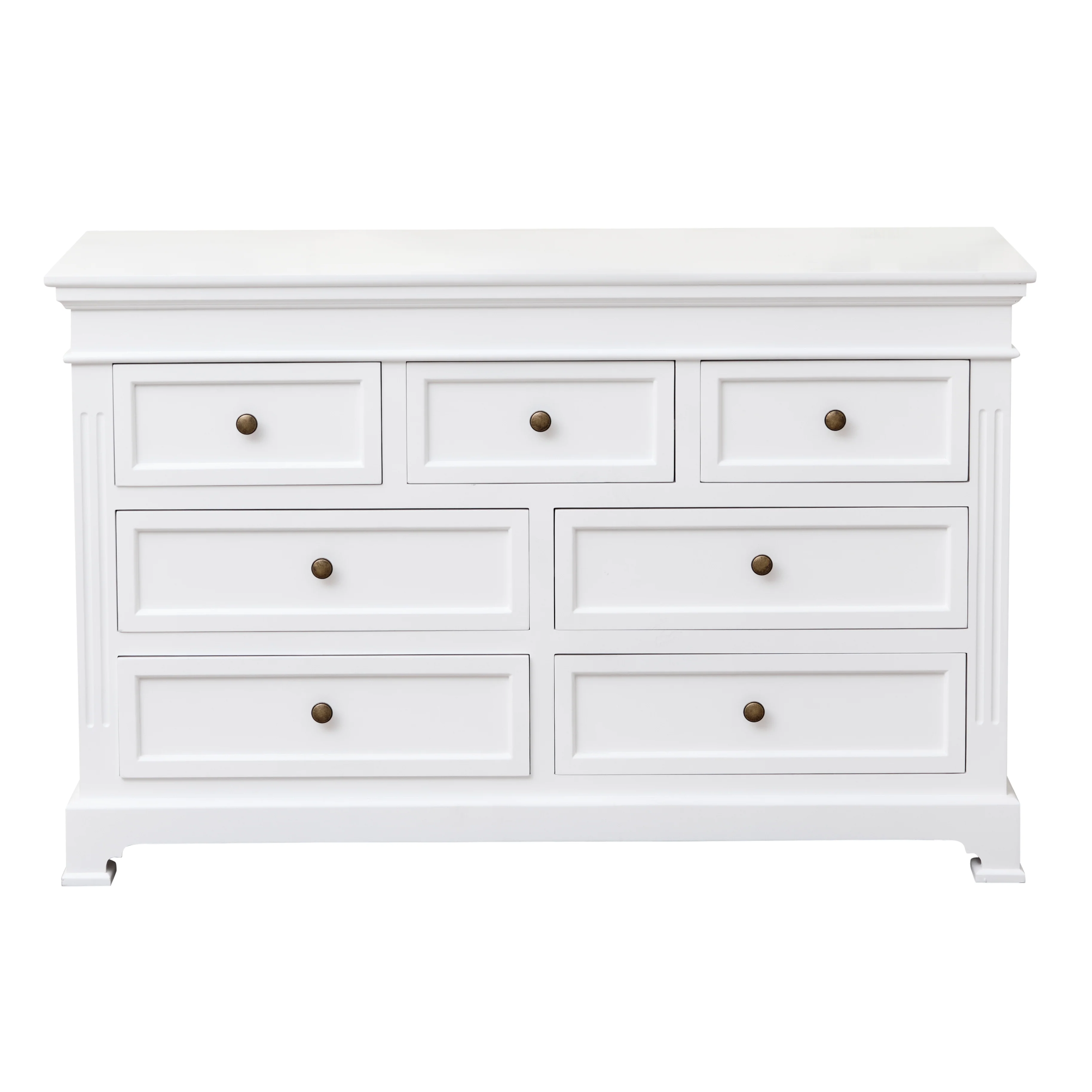 Large White 7 Drawer Chest of Drawers - Daventry White Range - Image 6
