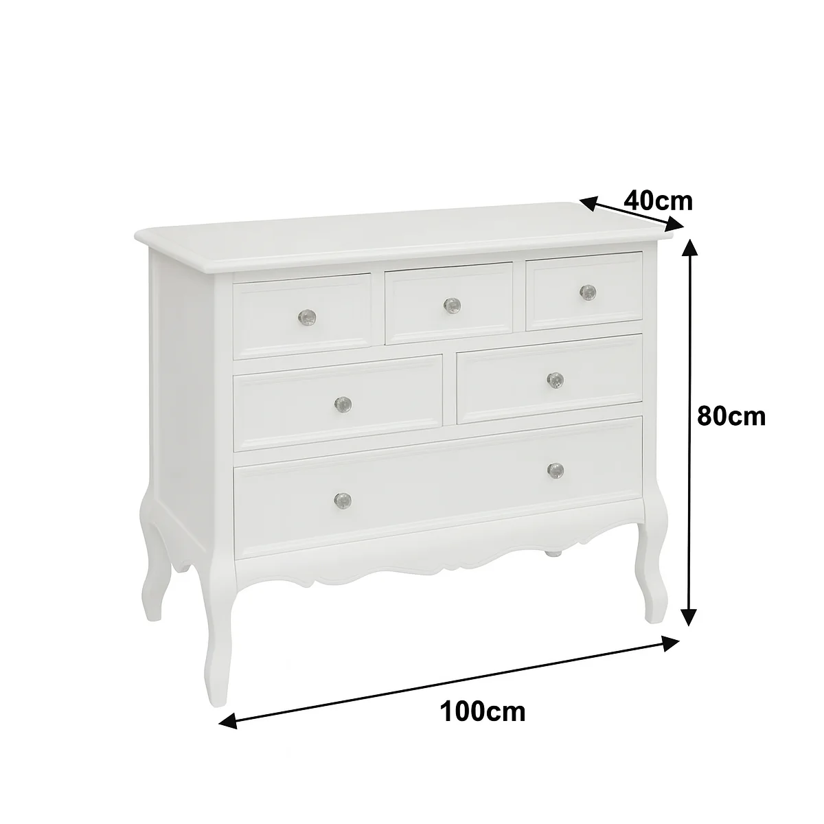 Large White Chest of 6 Drawers - Victoria Range - Image 7