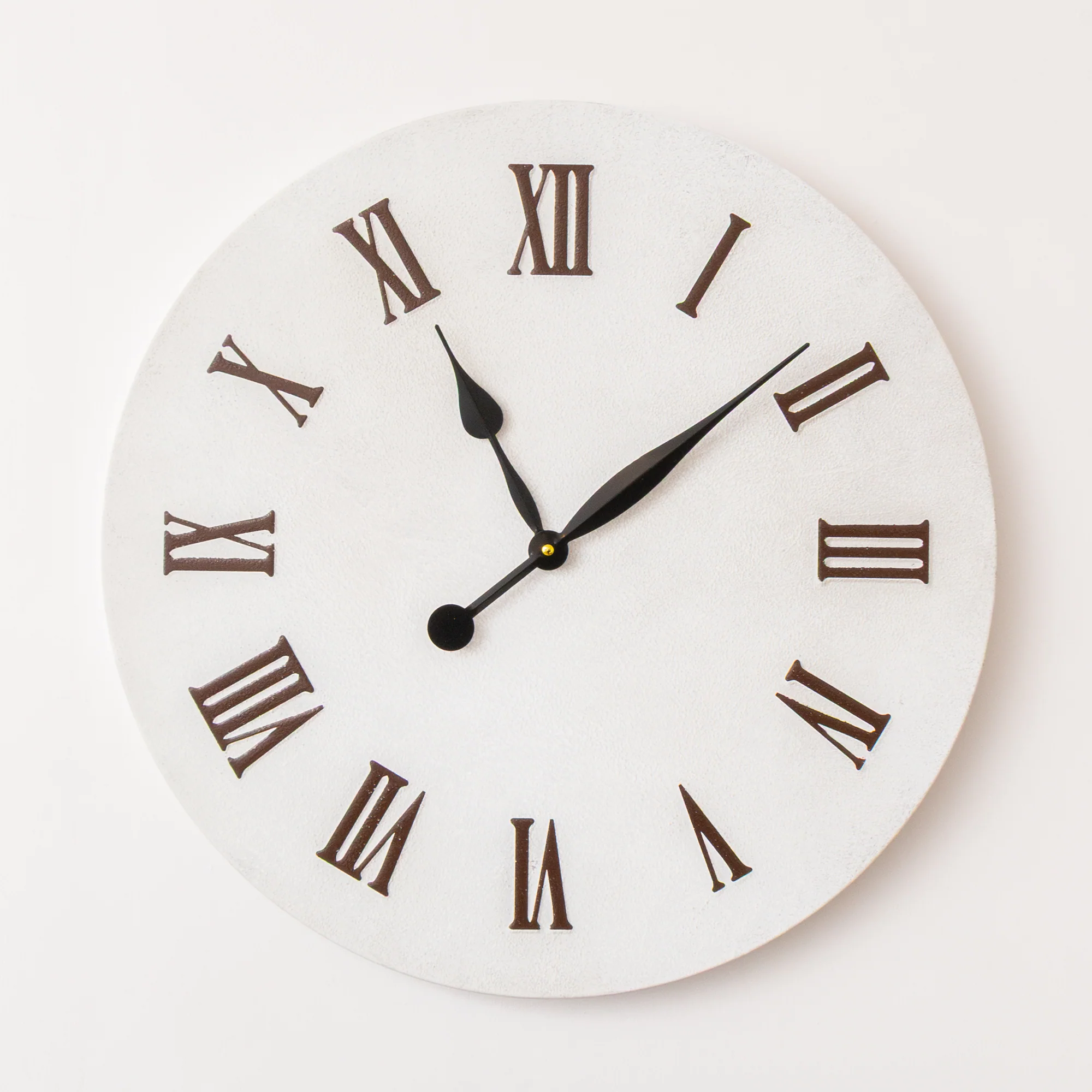 Large Metal White & Black Detailed Wall Clock - 60cm x 60cm