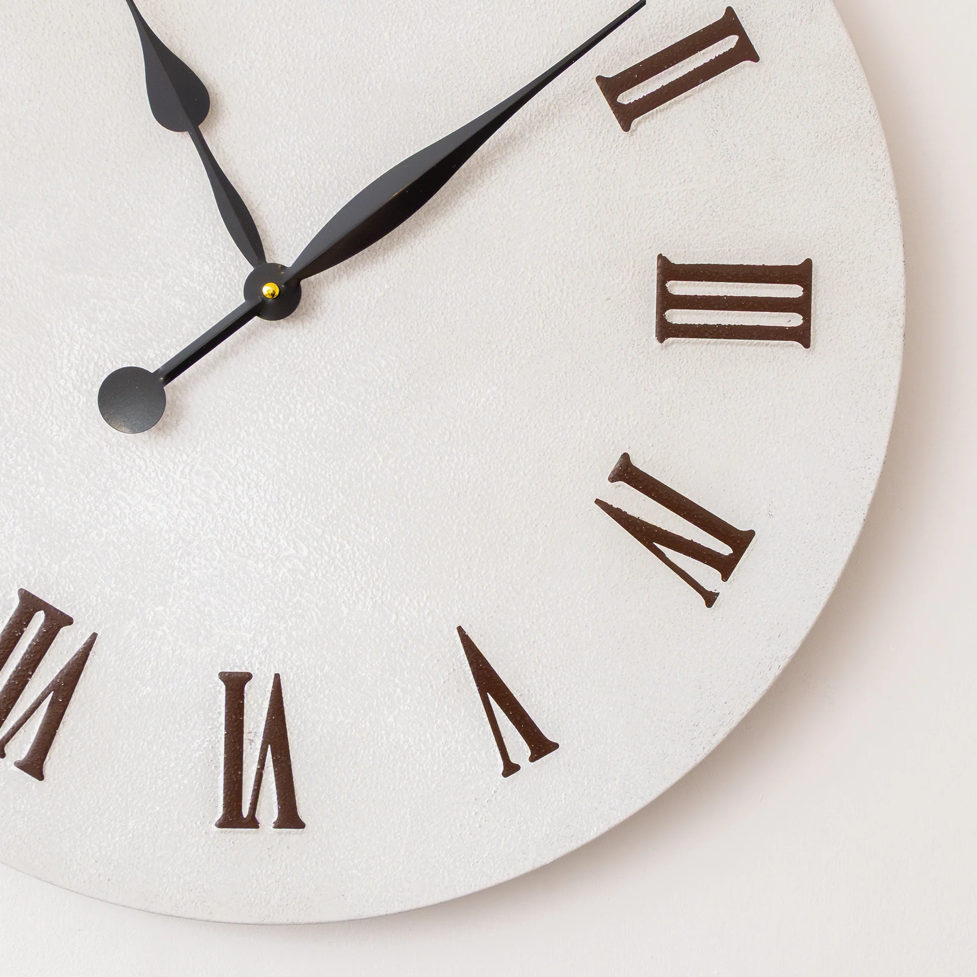 Large Metal White & Black Detailed Wall Clock - 60cm x 60cm - Image 3