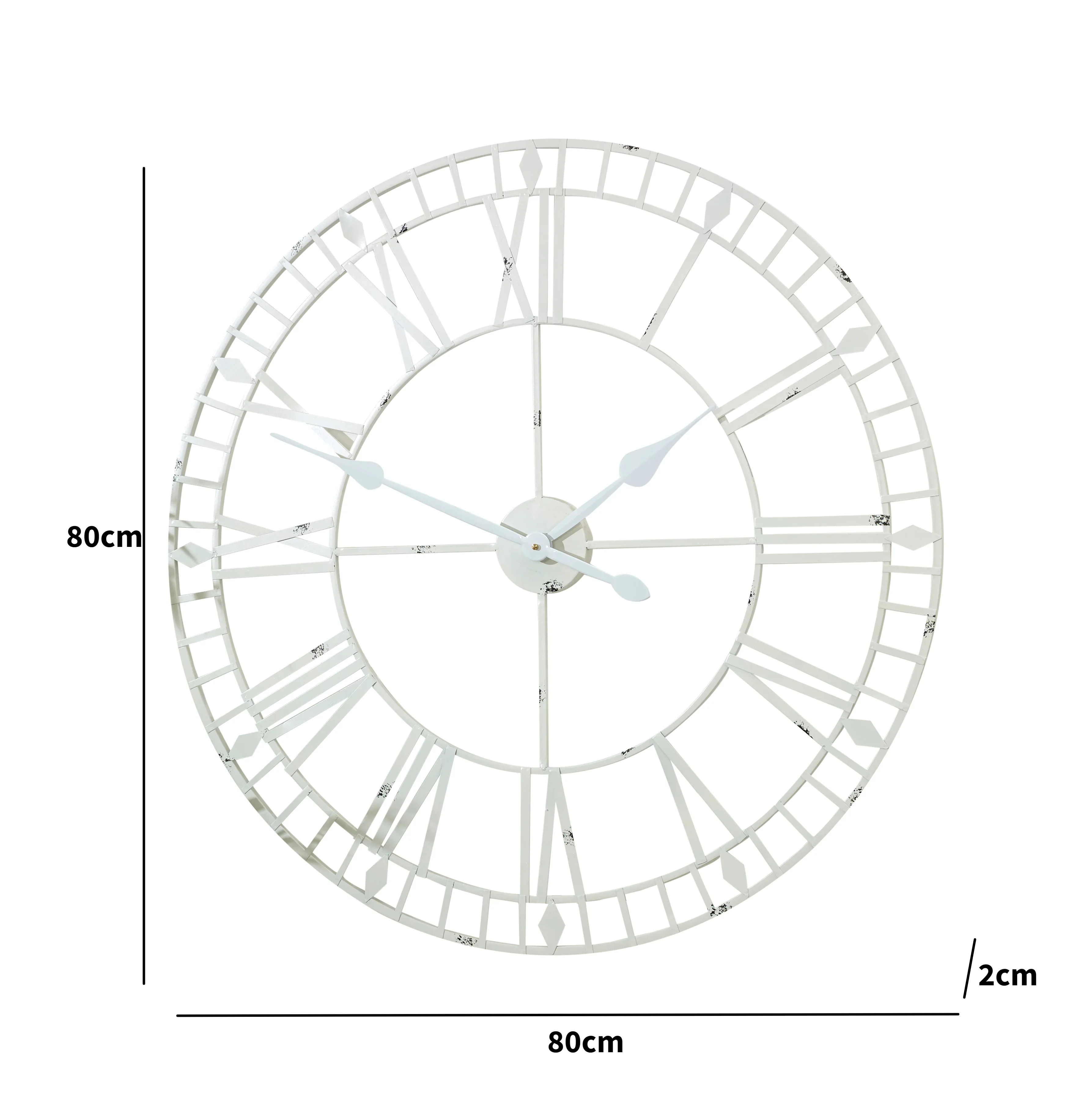 Large White Skeleton Wall Clock 80cm x 80cm - Image 5