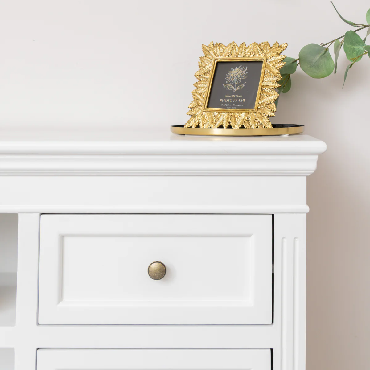 Large White Wooden Sideboard Cabinet - Daventry White Range - Image 5