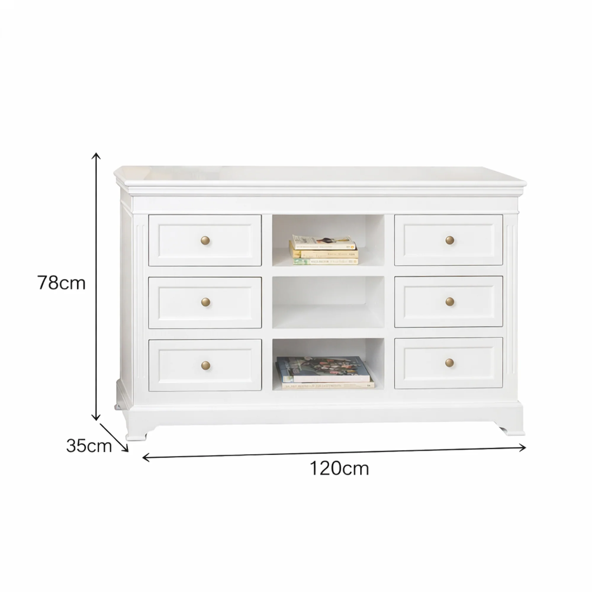 Large White Wooden Sideboard Cabinet - Daventry White Range - Image 9