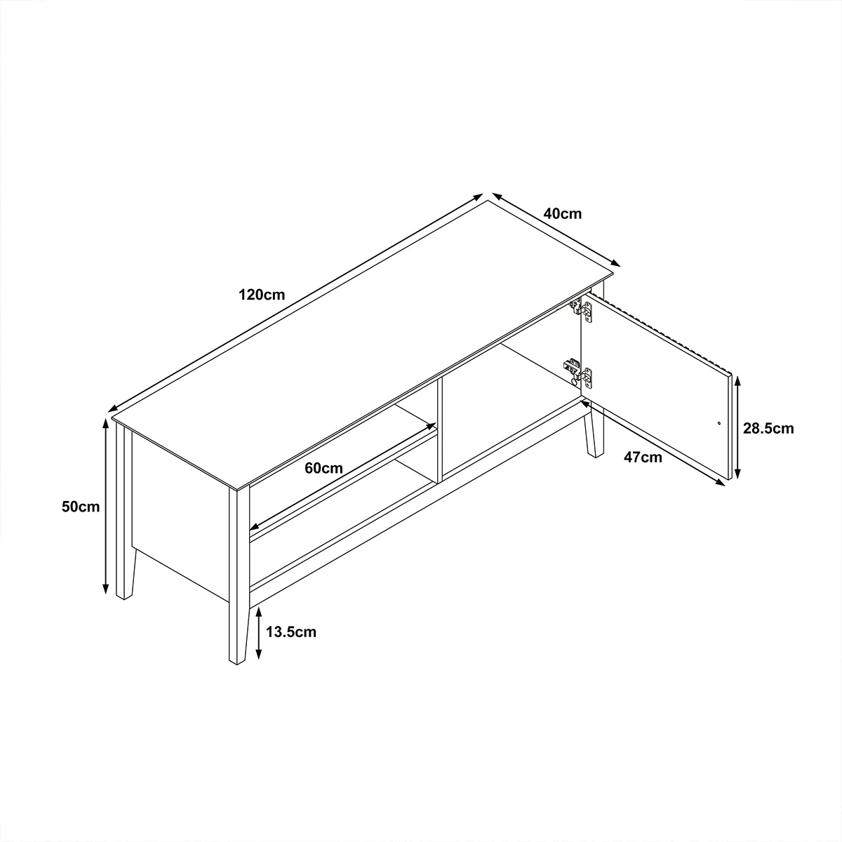 Large White Wooden Tv Cabinet - Hales White Range - Image 5