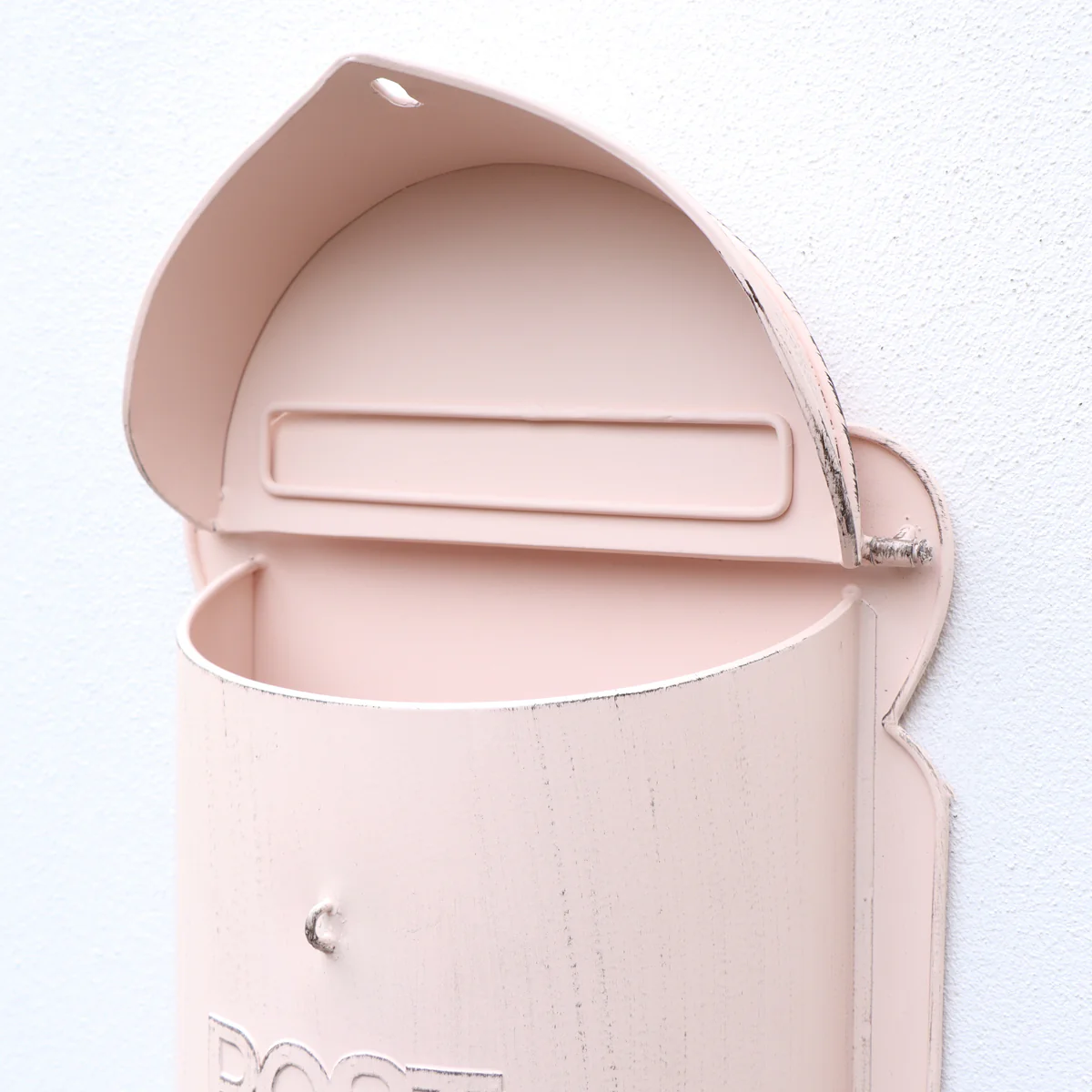 Light Pink Wall Mounted Metal Post Box - Image 3
