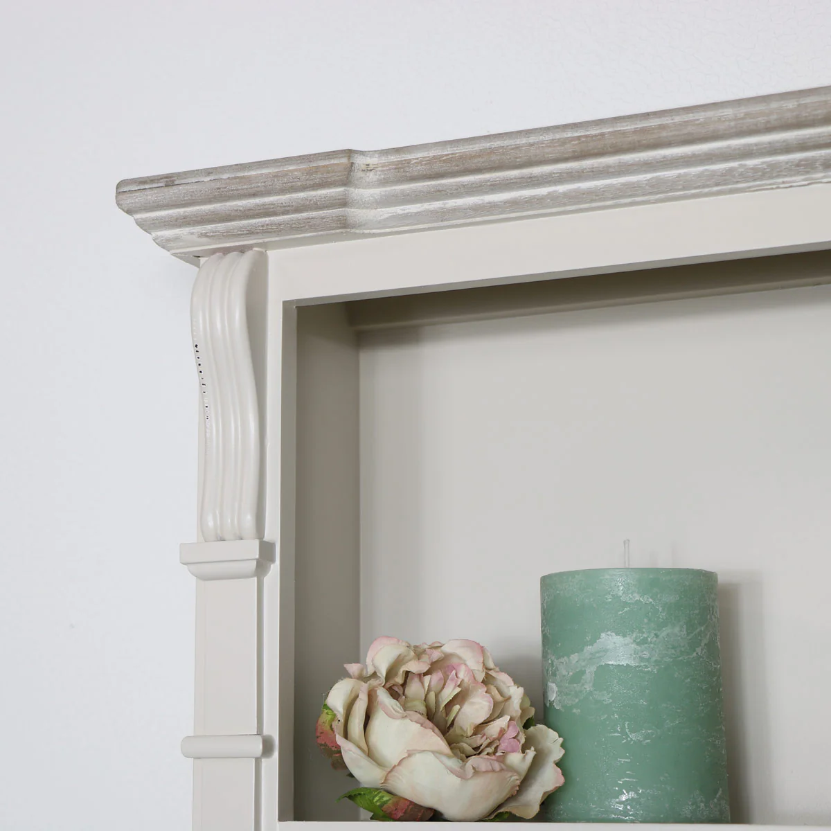 Cream Wall Mounted Cupboard with hooks - Lyon Range - Image 2