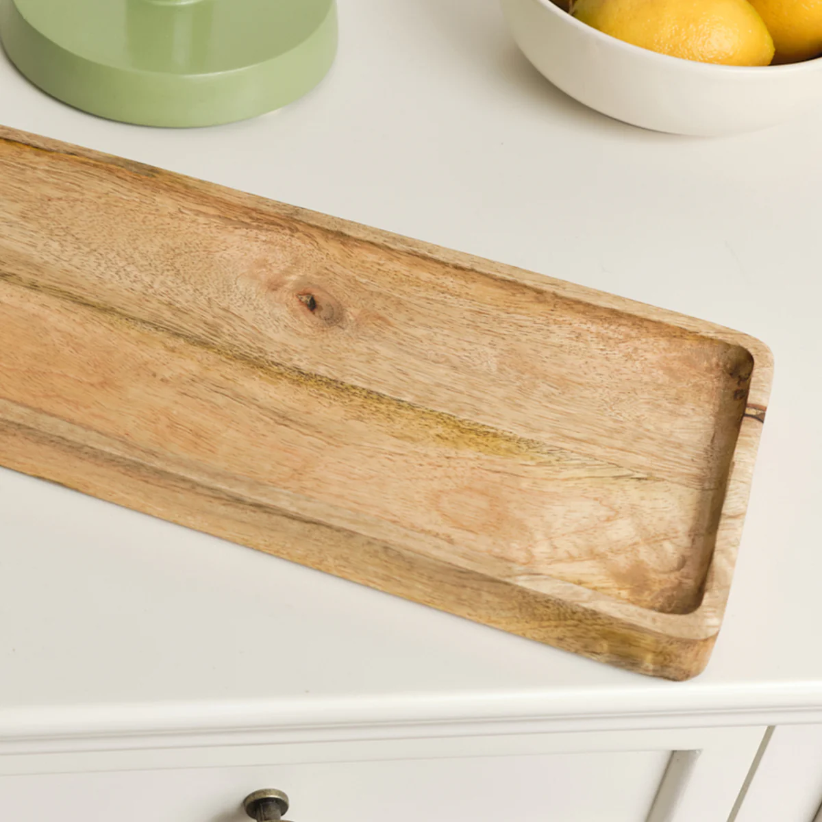 Mango Wood Rectangular Decorative Tray - 34.5cm - Image 2
