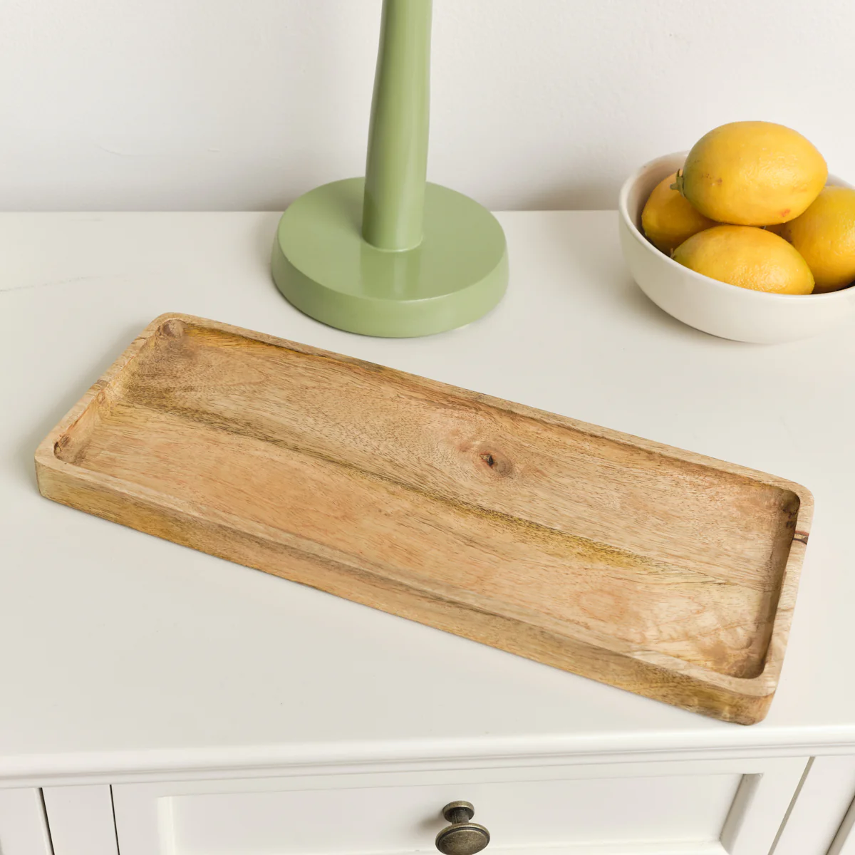 Mango Wood Rectangular Decorative Tray - 34.5cm - Image 3