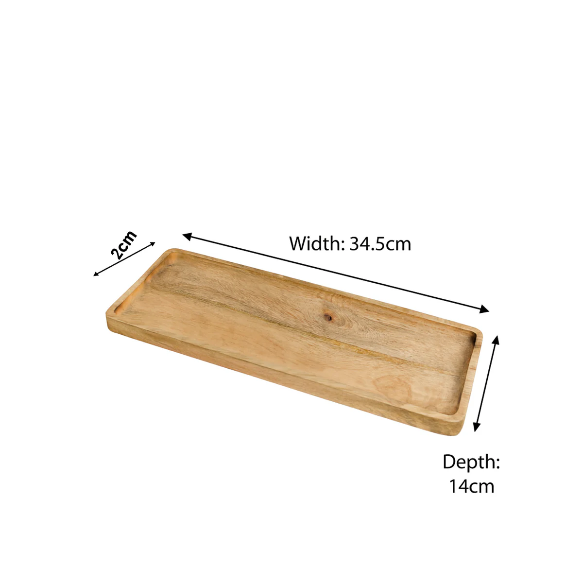 Mango Wood Rectangular Decorative Tray - 34.5cm - Image 5