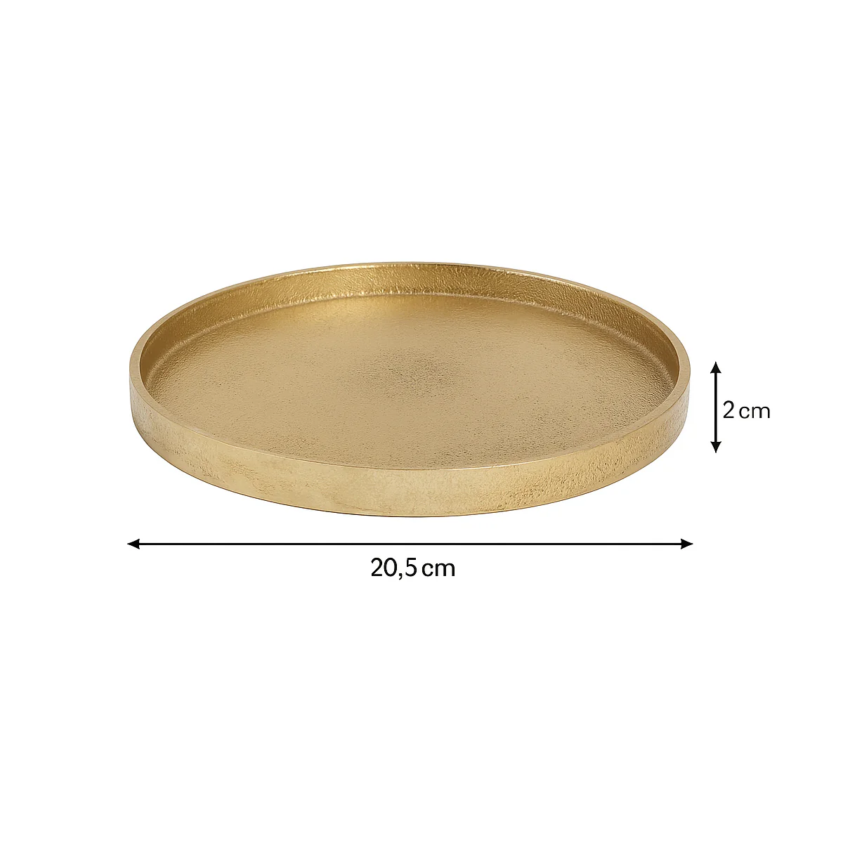 Medium Round Antique Gold Metal Tray - 25.5cm - Image 3