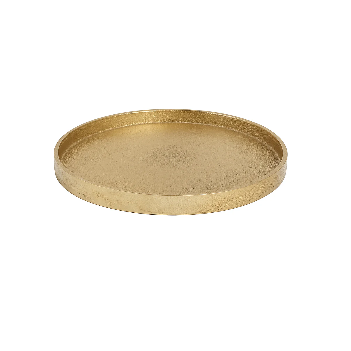 Medium Round Antique Gold Metal Tray - 25.5cm - Image 4