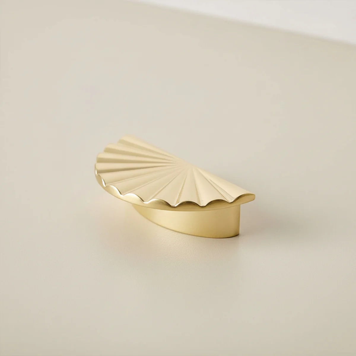 Metal Gold Scalloped Fan Drawer Handles - Image 3