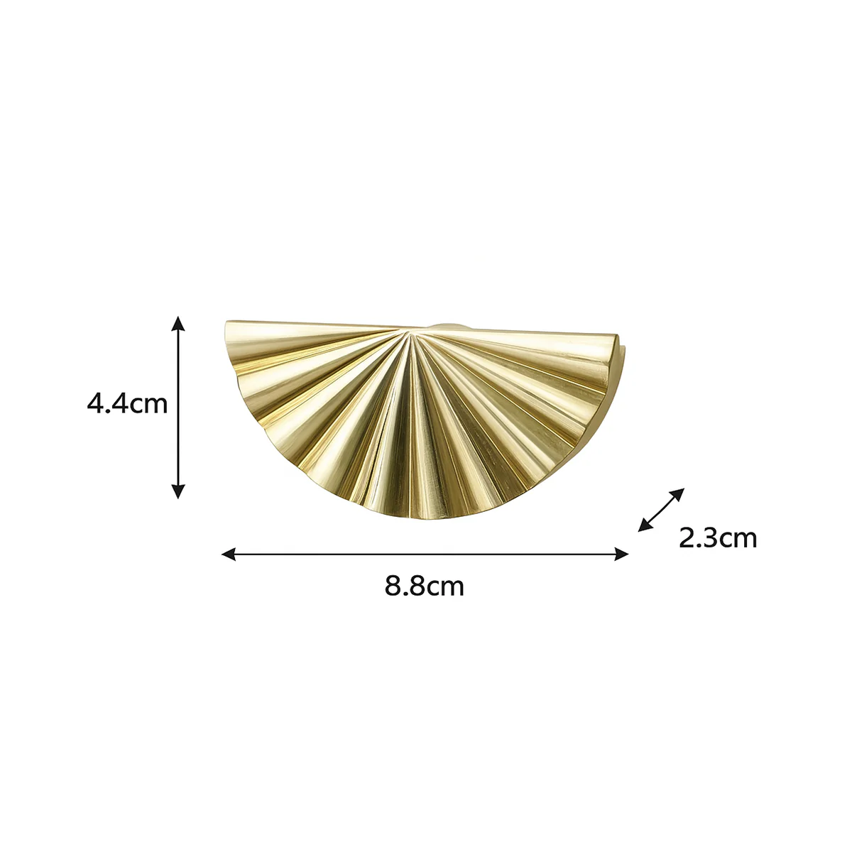 Metal Gold Scalloped Fan Drawer Handles - Image 5