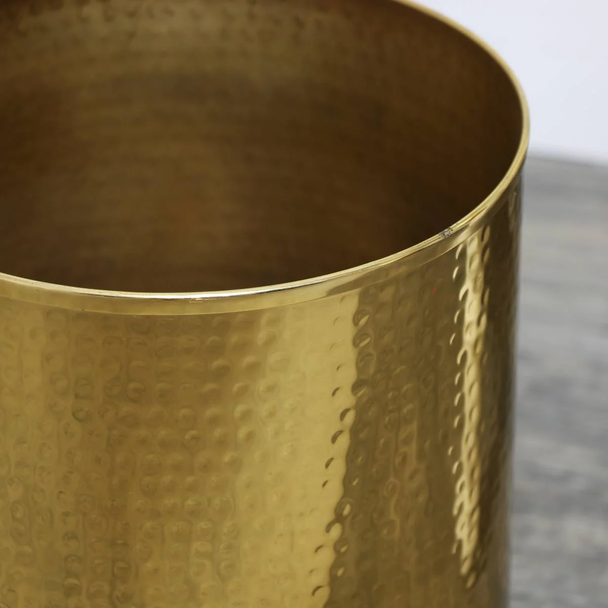 Metal Hammered Gold Storage Waste Bin - Image 2