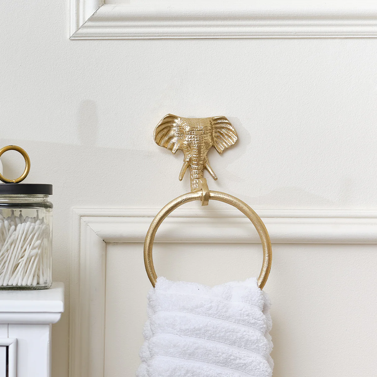 Metallic Gold Elephant Towel Ring