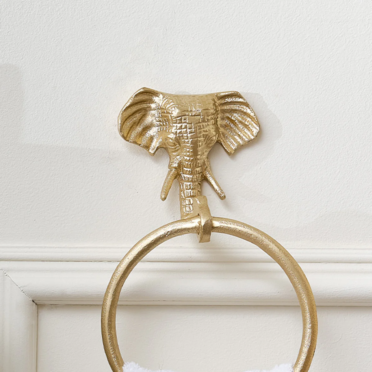 Metallic Gold Elephant Towel Ring - Image 2