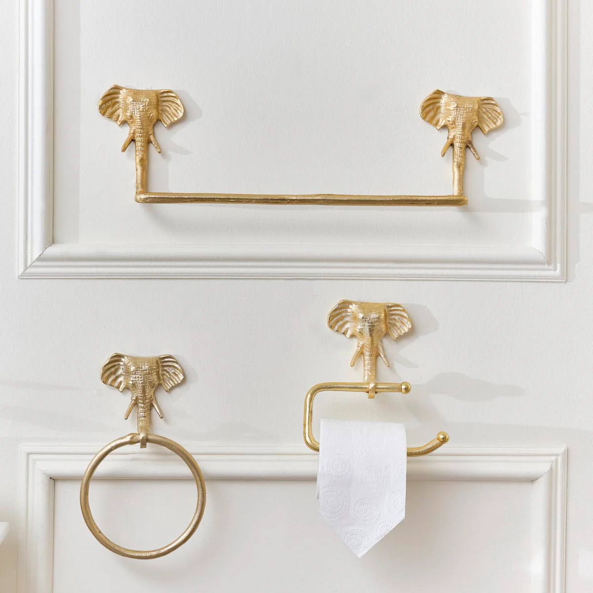 Metallic Gold Elephant Towel Ring - Image 4
